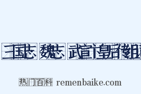 三国志·魏志·武宣卞皇后传组词是什么意思的图片